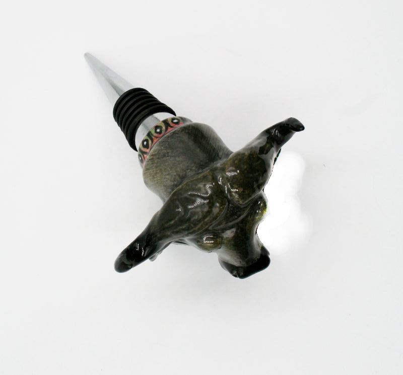 Buffalo with red highlight geometric pattern wine bottle stopper