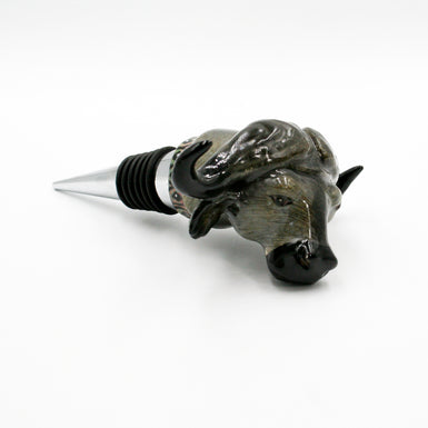 Buffalo with red highlight geometric pattern wine bottle stopper
