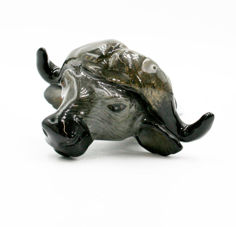 Buffalo with yellow striped half circles wine bottle stopper