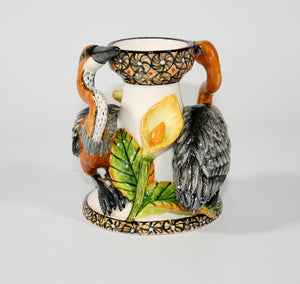 Heron birds candle holder