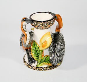 Heron birds candle holder