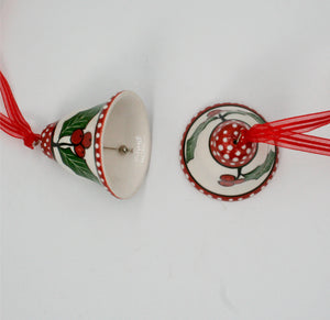 Bell hanger pair red dotted trim