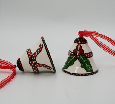 Bell hanger pair black dotted trim