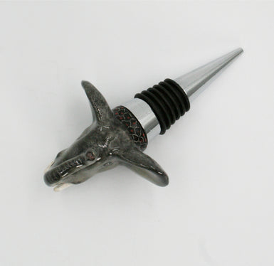 Elephant with black & red tortoise shell pattern wine bottle stopper small