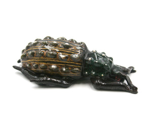 Emerald beetle with yellow markings