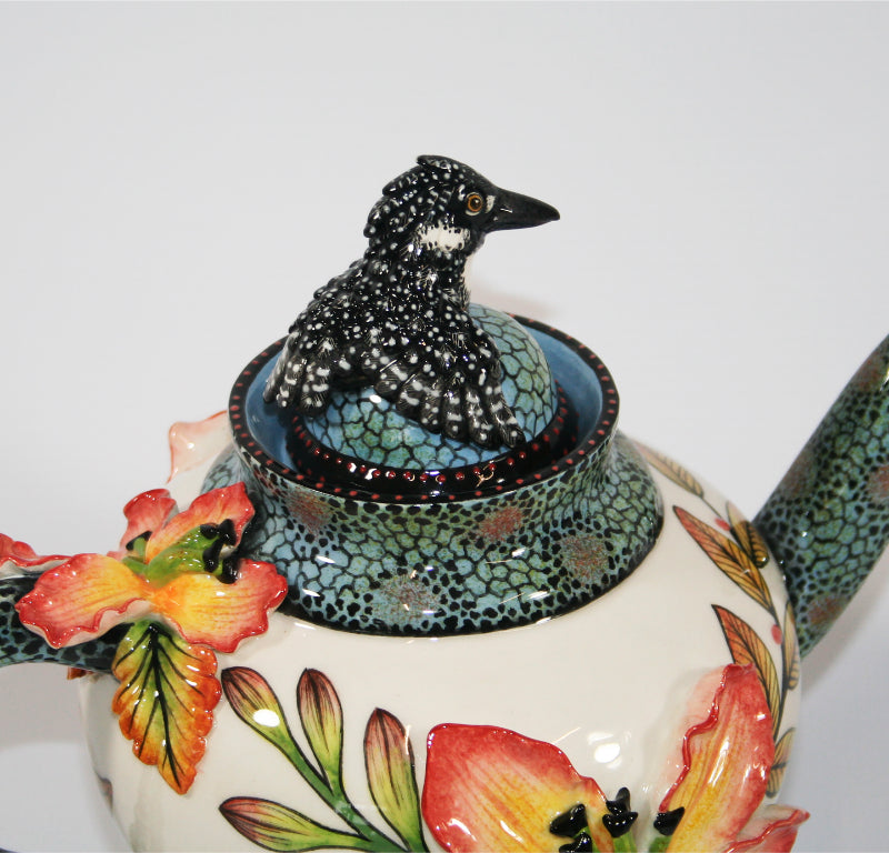 Black Bird with Blue Pattern Tea/Coffee Set