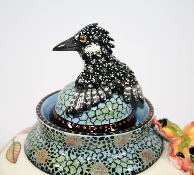 Black Bird with Blue Pattern Tea/Coffee Set