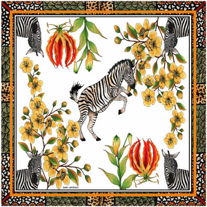 Zebra Blaze Silk Scarf
