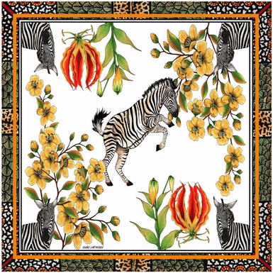 Zebra Blaze Silk Scarf