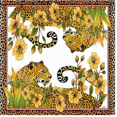 Leopard Bloom Silk Scarf