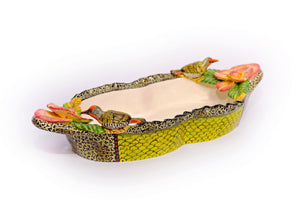 Platter with birds and flowers