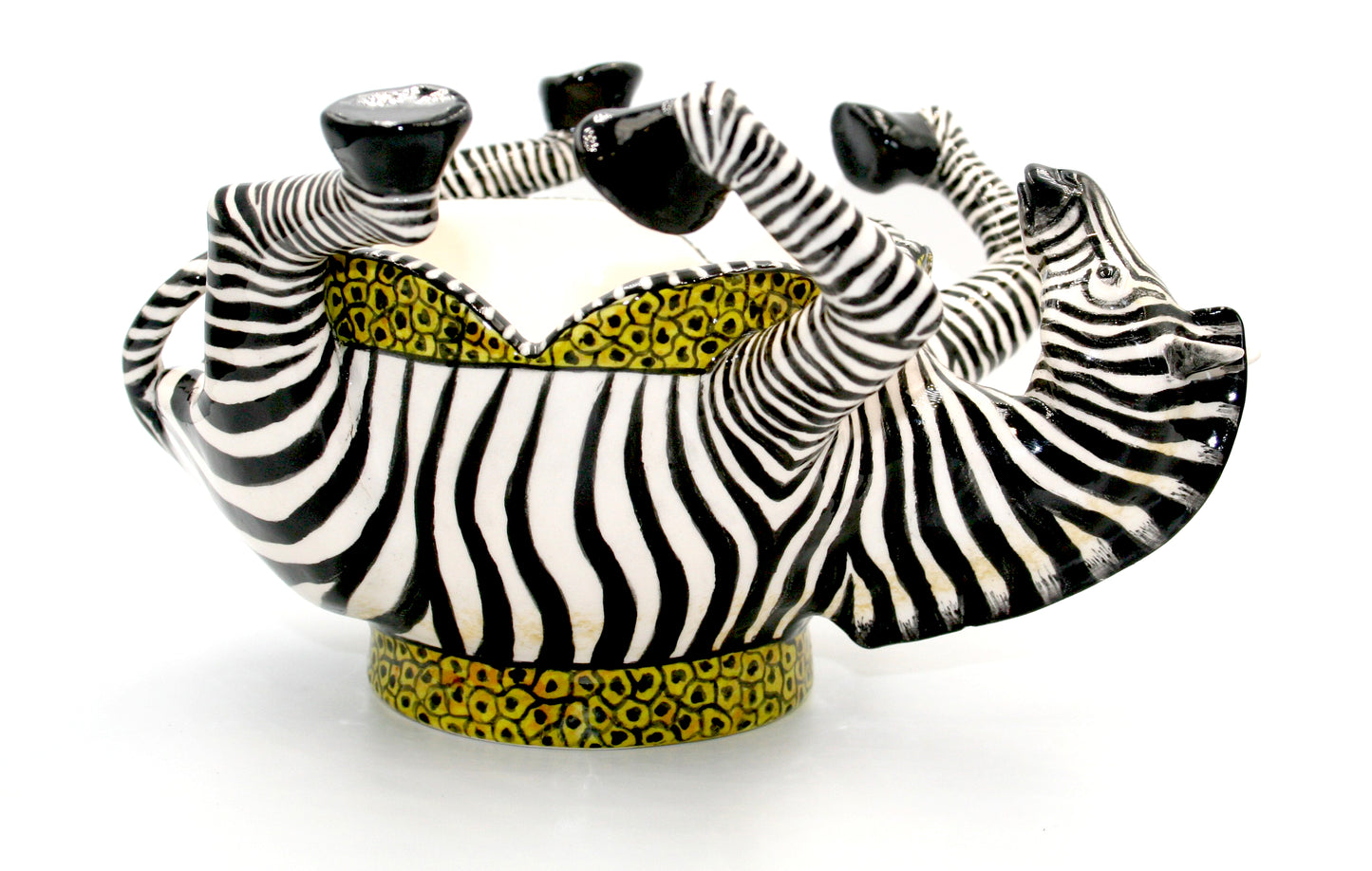 Upside down zebra bowl