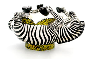 Upside down zebra bowl