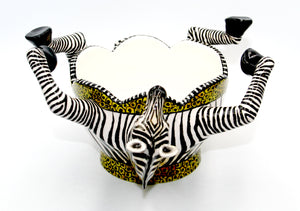 Upside down zebra bowl