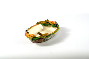 Platter with birds and flowers