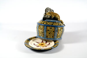 Leopard and zebra butter dish