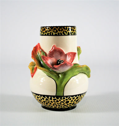 Leopard print base small vase