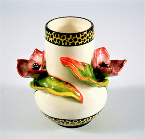 Leopard print base small vase