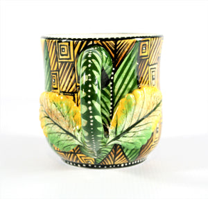 Green geometric pattern mug