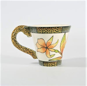 Leopard handle mug