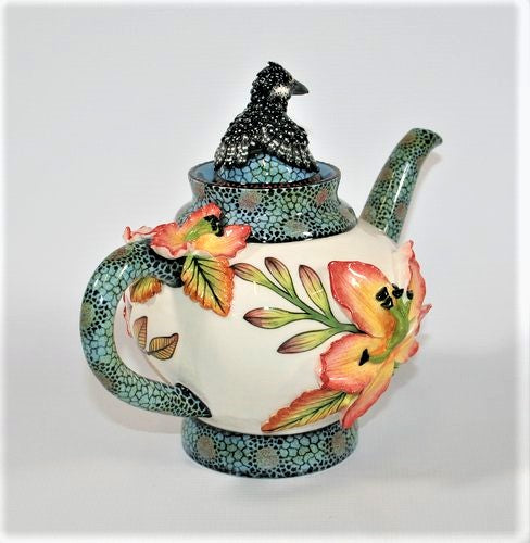 Black Bird with Blue Pattern Tea/Coffee Set