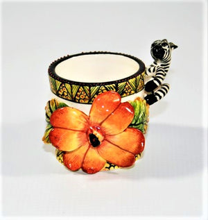 Zebra with flower egg cup