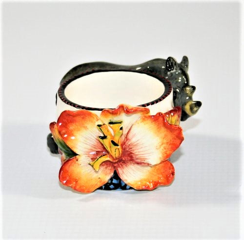Rhino with flower egg cup
