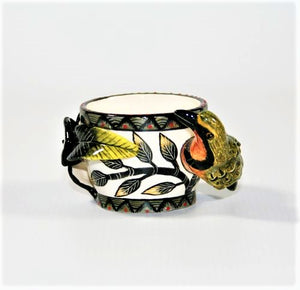 Bushshrike & flower egg cup
