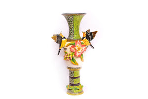 Large Barbet and flower vase