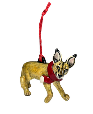 Caracal with scarf tree hanger medium