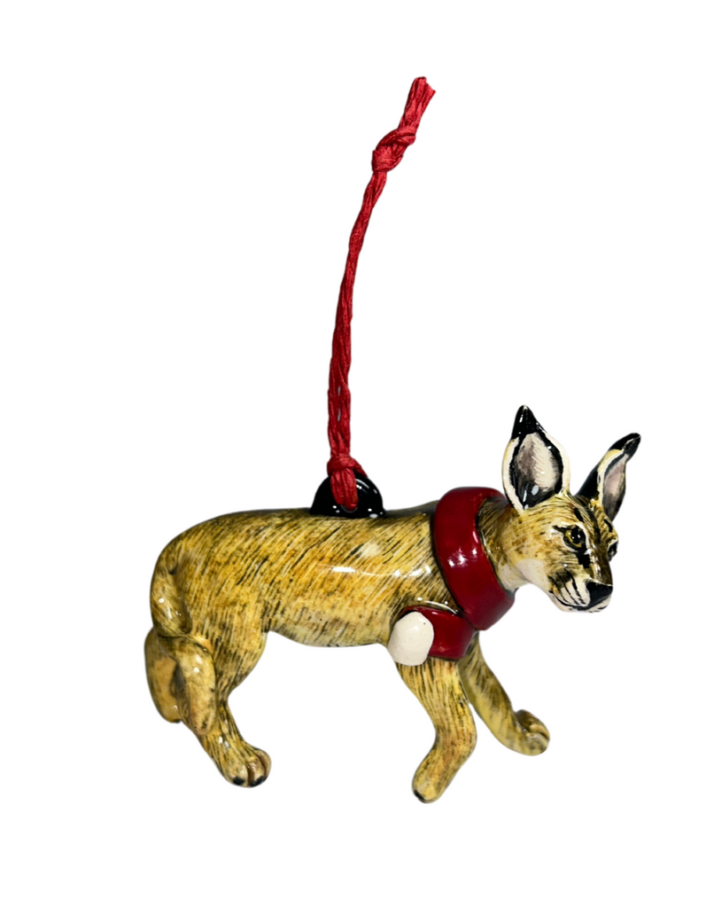 Caracal with scarf tree hanger medium