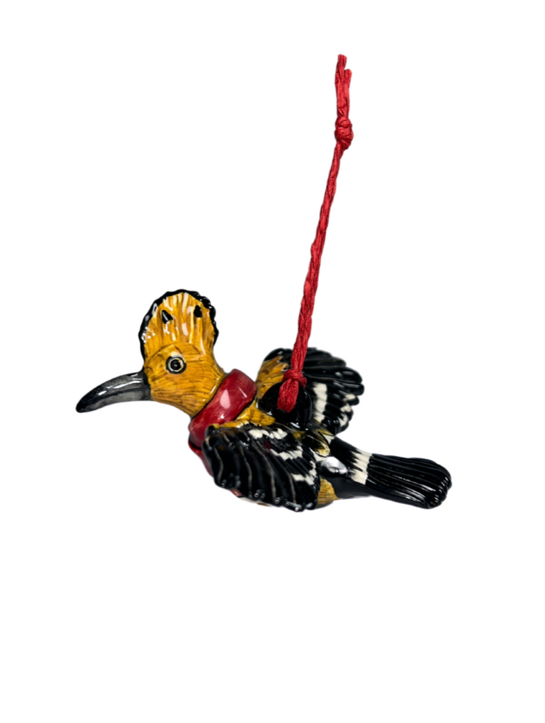 Hoopoe with scarf tree hanger medium