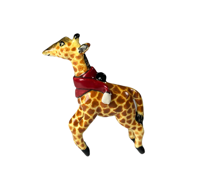 Giraffe with scarf tree hanger 2 small