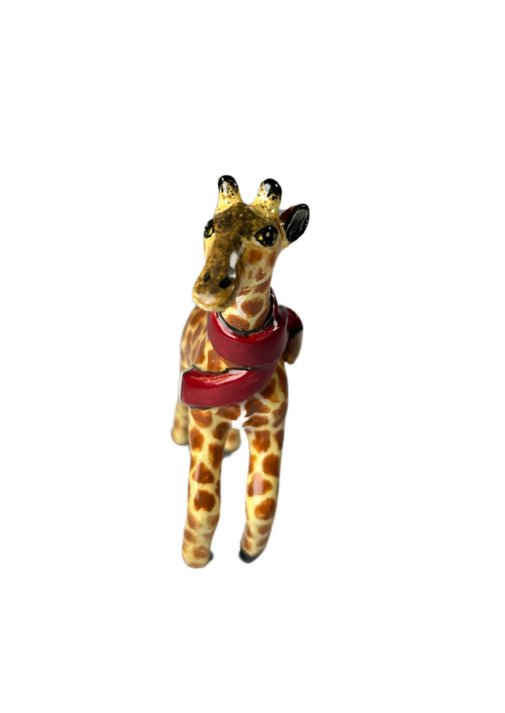 Giraffe with scarf tree hanger 2 small