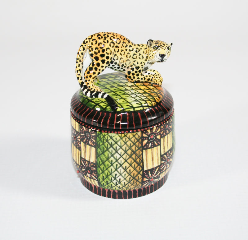 Pouncing leopard trinket Box