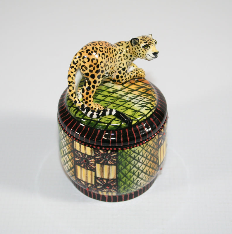Pouncing leopard trinket Box