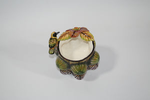 Small Decorative Bowl with Bird & Hill Sides