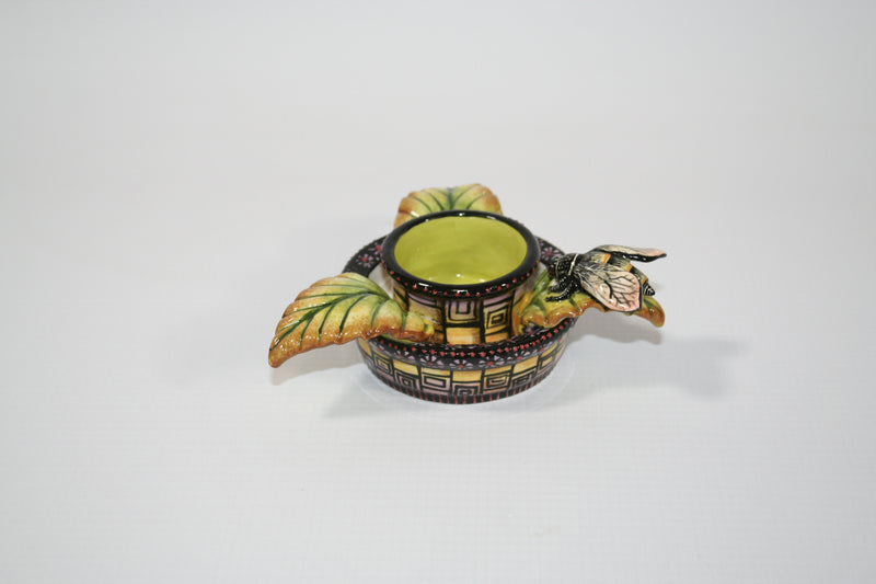 Bee on Leaf Candle Holder