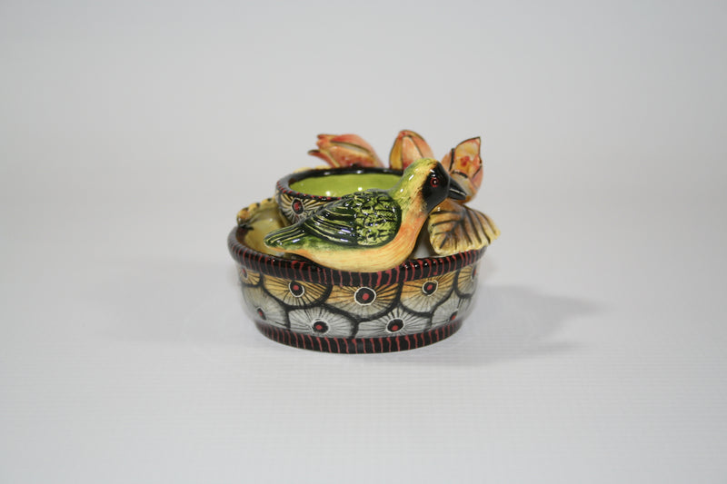 Bird & Flower Candle Holder