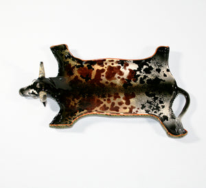 Black, Brown & White Nguni skin Red rim