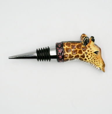 Giraffe purple base with wheel pattern wine bottle stopper