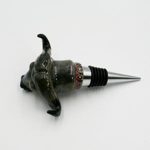 Buffalo with red highlight geometric pattern wine bottle stopper