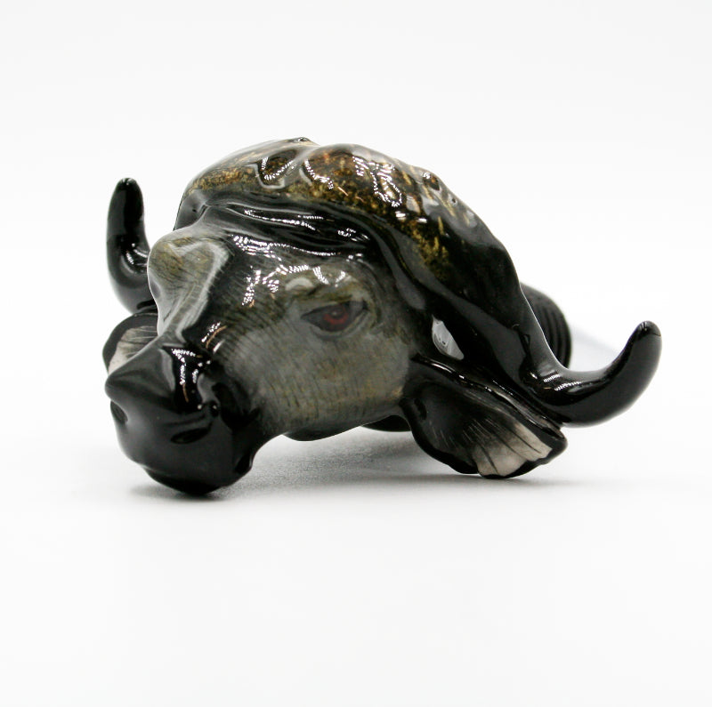 Buffalo with yellow & black geometric pattern wine bottle stopper