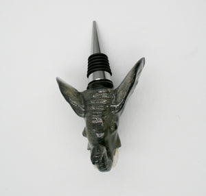 Elephant head with black base & open mouth wine bottle stopper