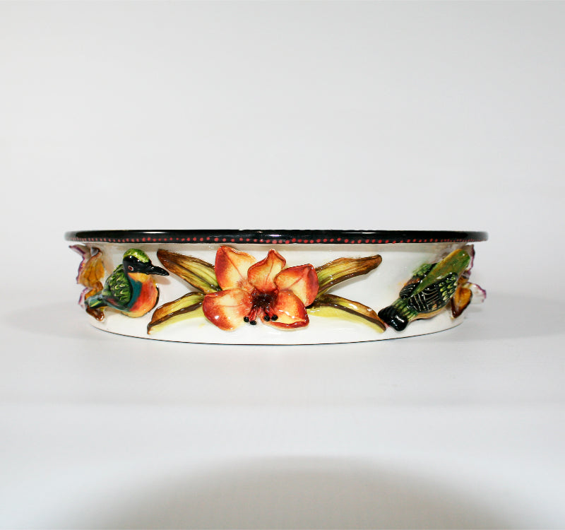 Birds and flowers platter