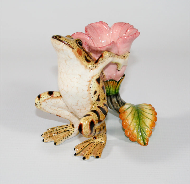 Black & yellow frog candle holder