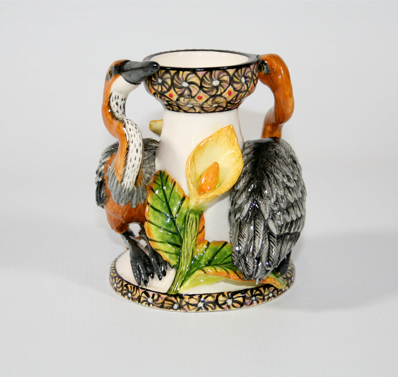 Heron birds candle holder