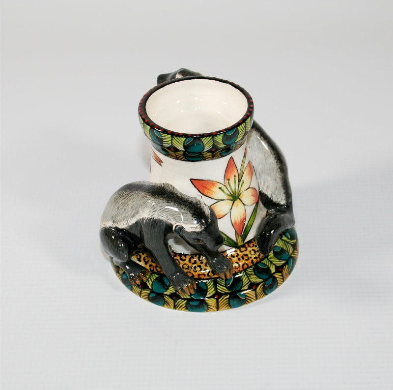 Honey badger candle holder