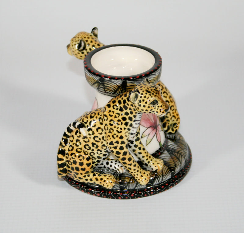 Leopards candle holder