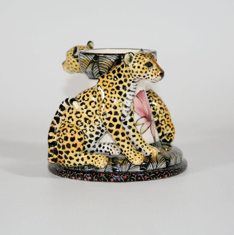 Leopards candle holder